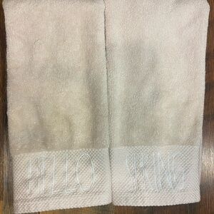 Rae dunn Hello Spring light pink Hand Towels